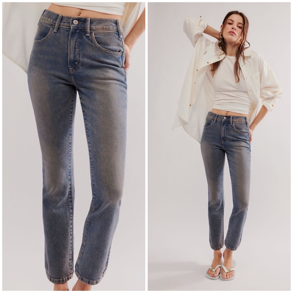 We The Free Low Maintenance Mid-Rise Crop Boot  Flare Jeans  29